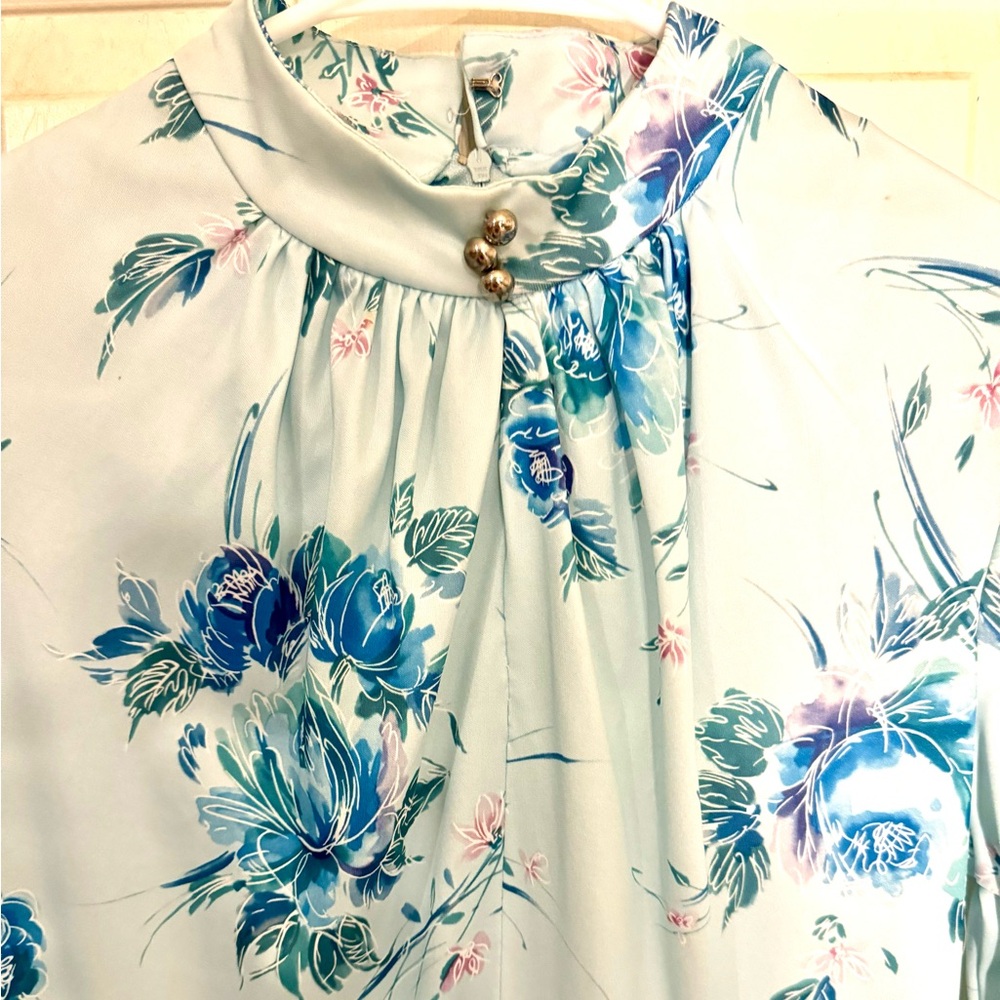 Vintage Blue Floral Dress